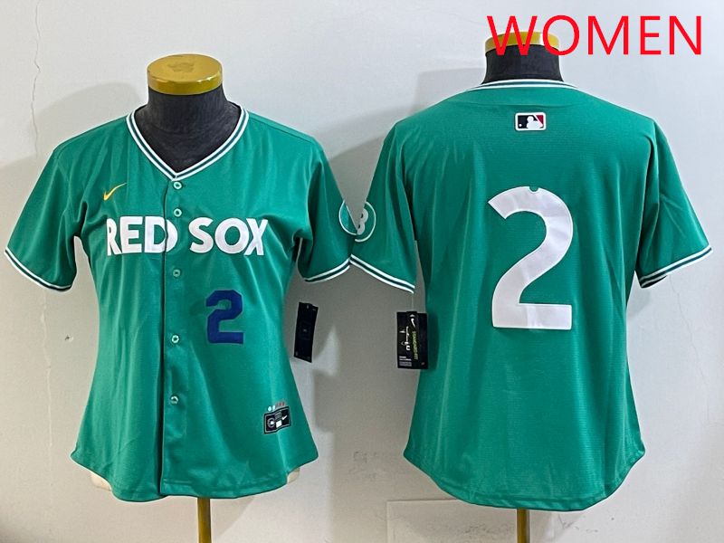Women Boston Red Sox #2 No Name Green Joint Name Nike 2025 MLB Jersey style 2->women mlb jersey->Women Jersey